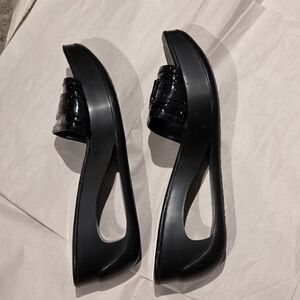Calvin Klein Black Platform Slide Mules